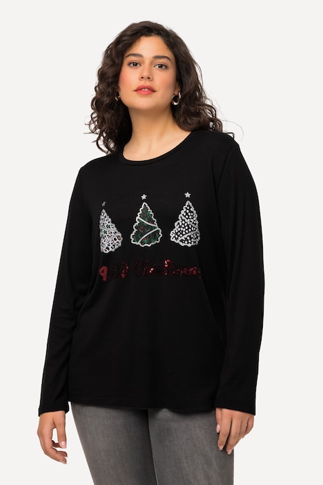 Sweatshirt, Wild Christmas, Pailletten, Rundhals, Langarm