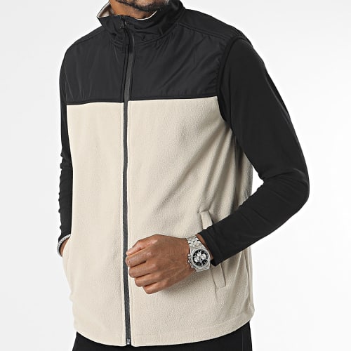 Veste Polaire Zippée Sans Manches Beige