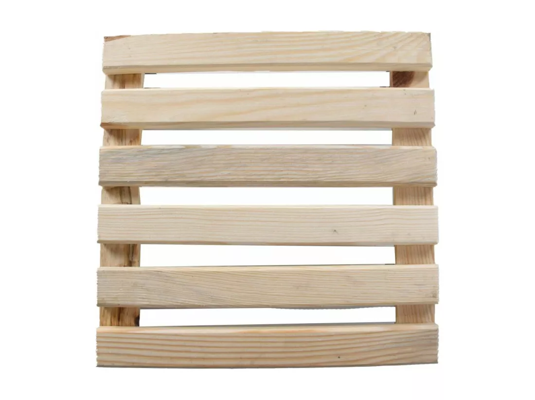 Support à roulettes en bois pour plantes d'intérieur Carré - Naturel