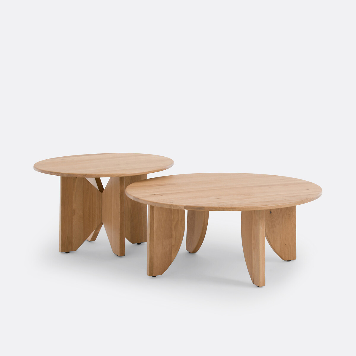 LA REDOUTE INTERIEURS<br>Conjunto de 2 mesas baixas Mimi em carvalho, estilo minimalista
