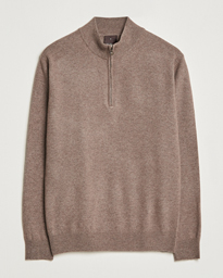 Oscar Jacobson Patton Wool Half-Zip Beige