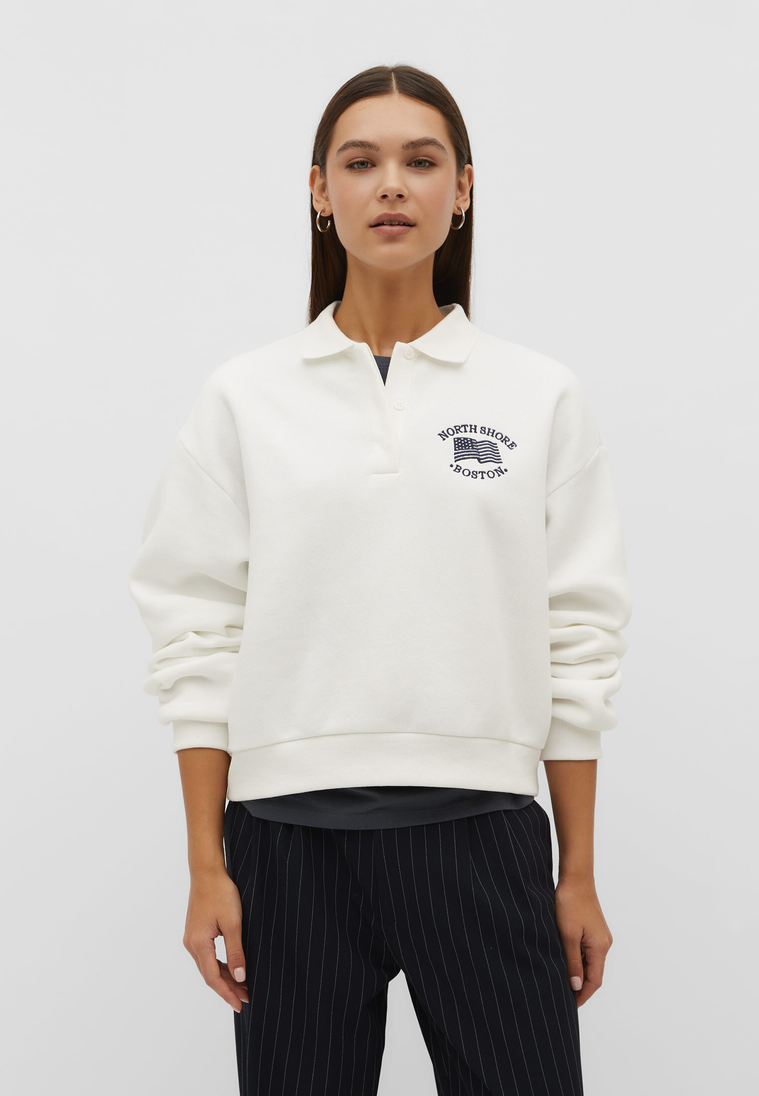 Moletom com gola polo