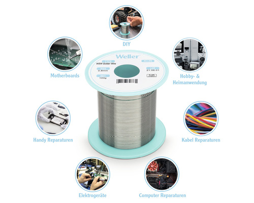 Weller T0051401390, T0051401399 SDN soldeerdraad WSW SCN M1 0,8 mm, Sn0,6Cu0,05Ni3,5%