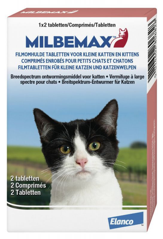 Milbemax Tablet - Ontworming Kleine katten en kittens - 2 Stuks - S