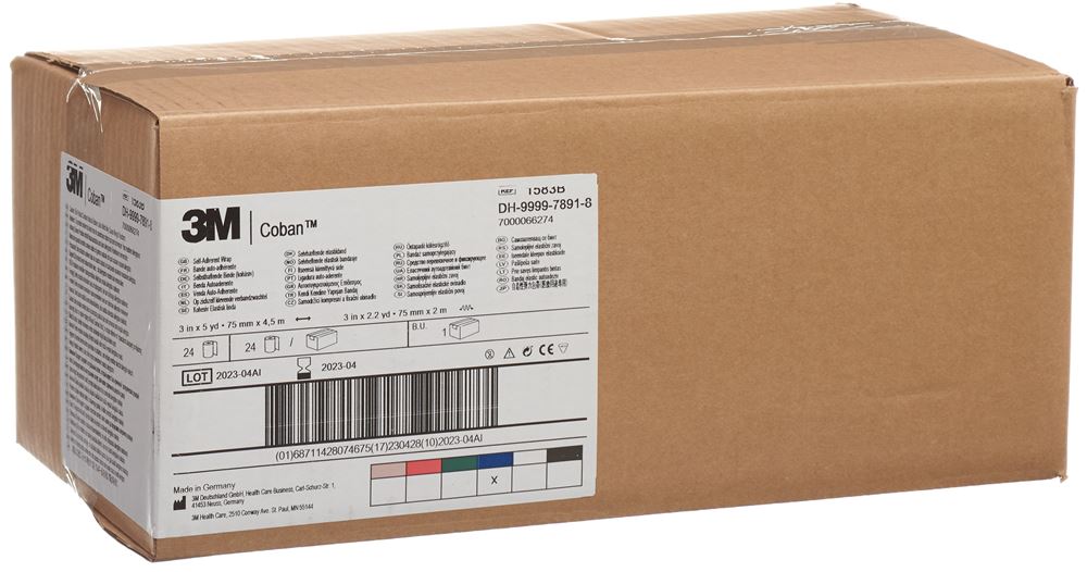 COBAN Elastische Binde selbsthaftend 7.6cmx4.57m blau 24 Stk
