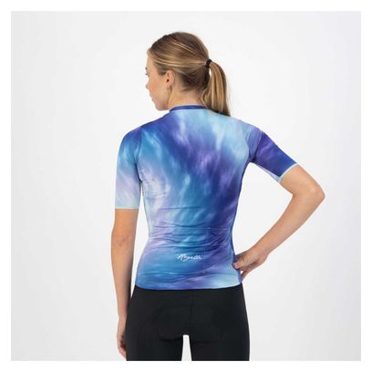 Maillot Manches Courtes Velo Rogelli Tie Dye - Femme - Bleu