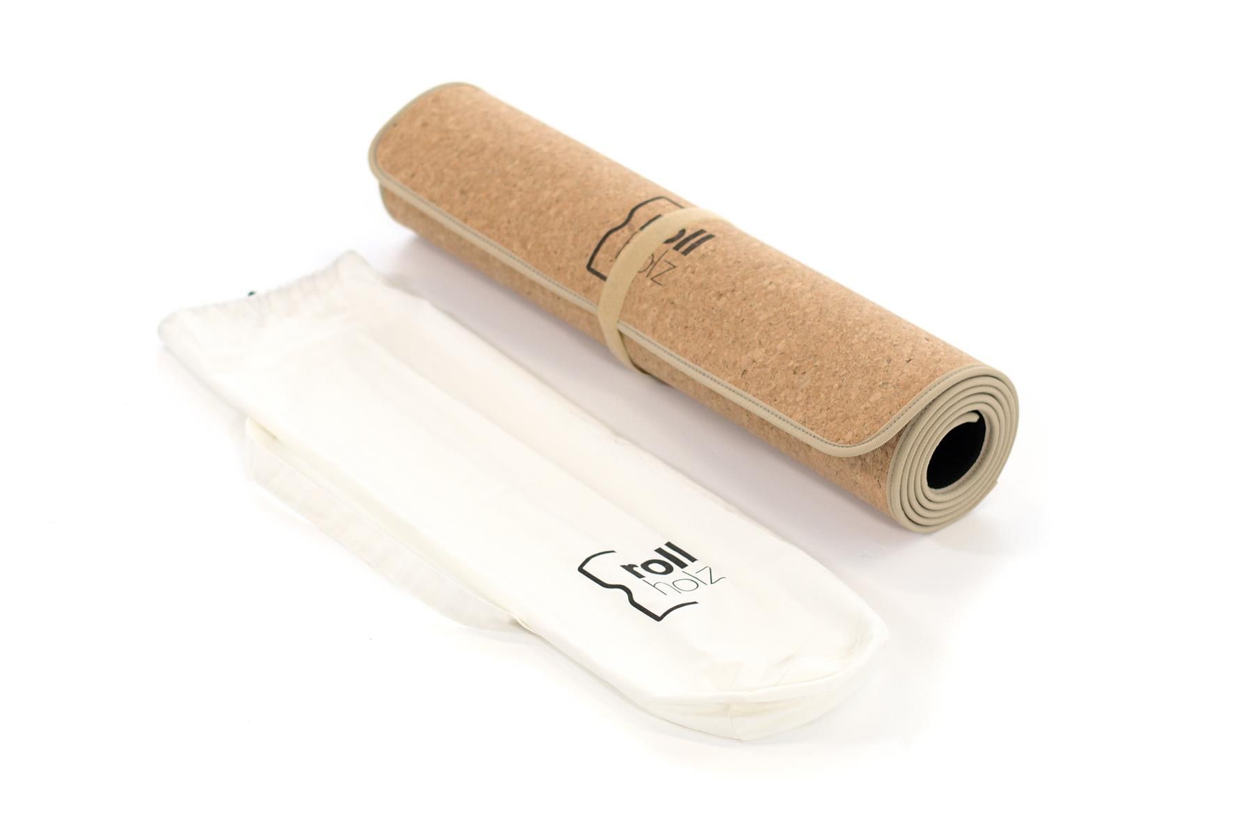 rollholz Yogamatte aus Kork 185 x 61 x 0,6 cm