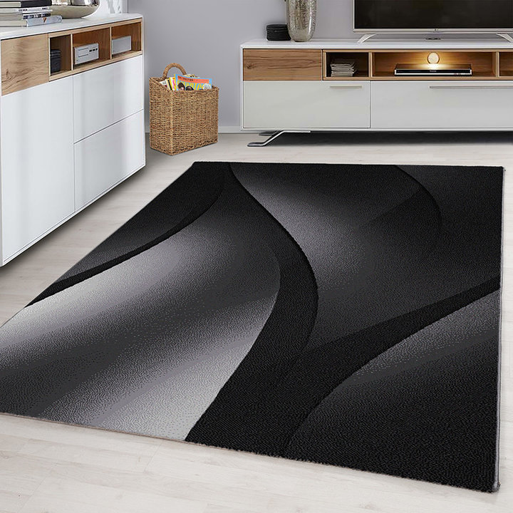 Modern vloerkleed - Plus Zwart 8010 | Ruim assortiment