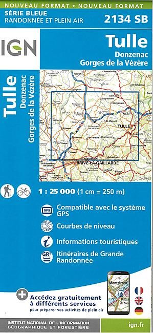IGN - 2134 SB TULLE DONZENAC 1 25 000