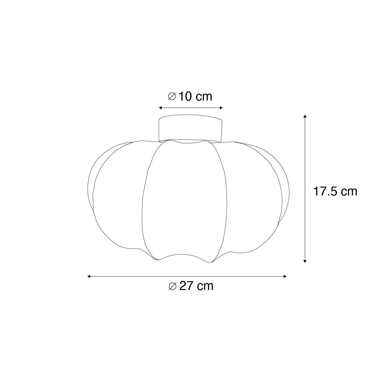 Japandi plafondlamp wit 27cm - Plu Asyesha