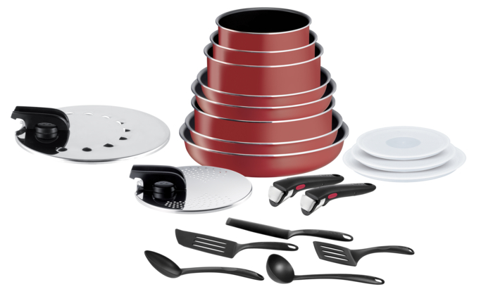 Ingenio Cook N Clean, Batterie de cuisine 20pcs, Antiadhésif, Non induction