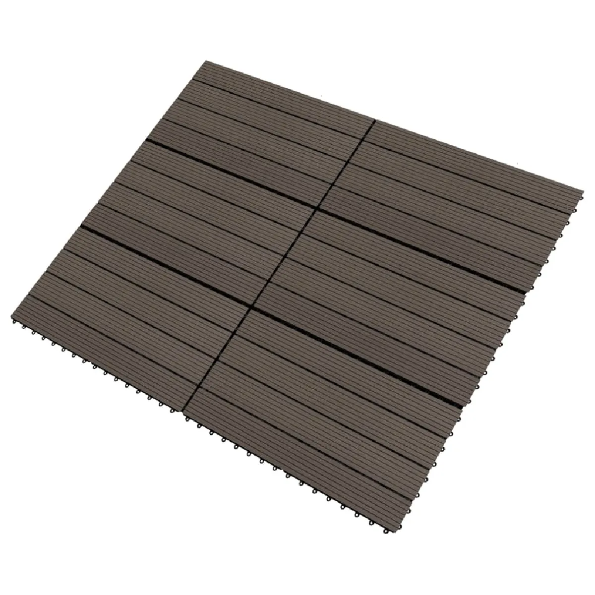 vidaXL Carreaux de terrasse 6 pcs WPC Marron foncé
