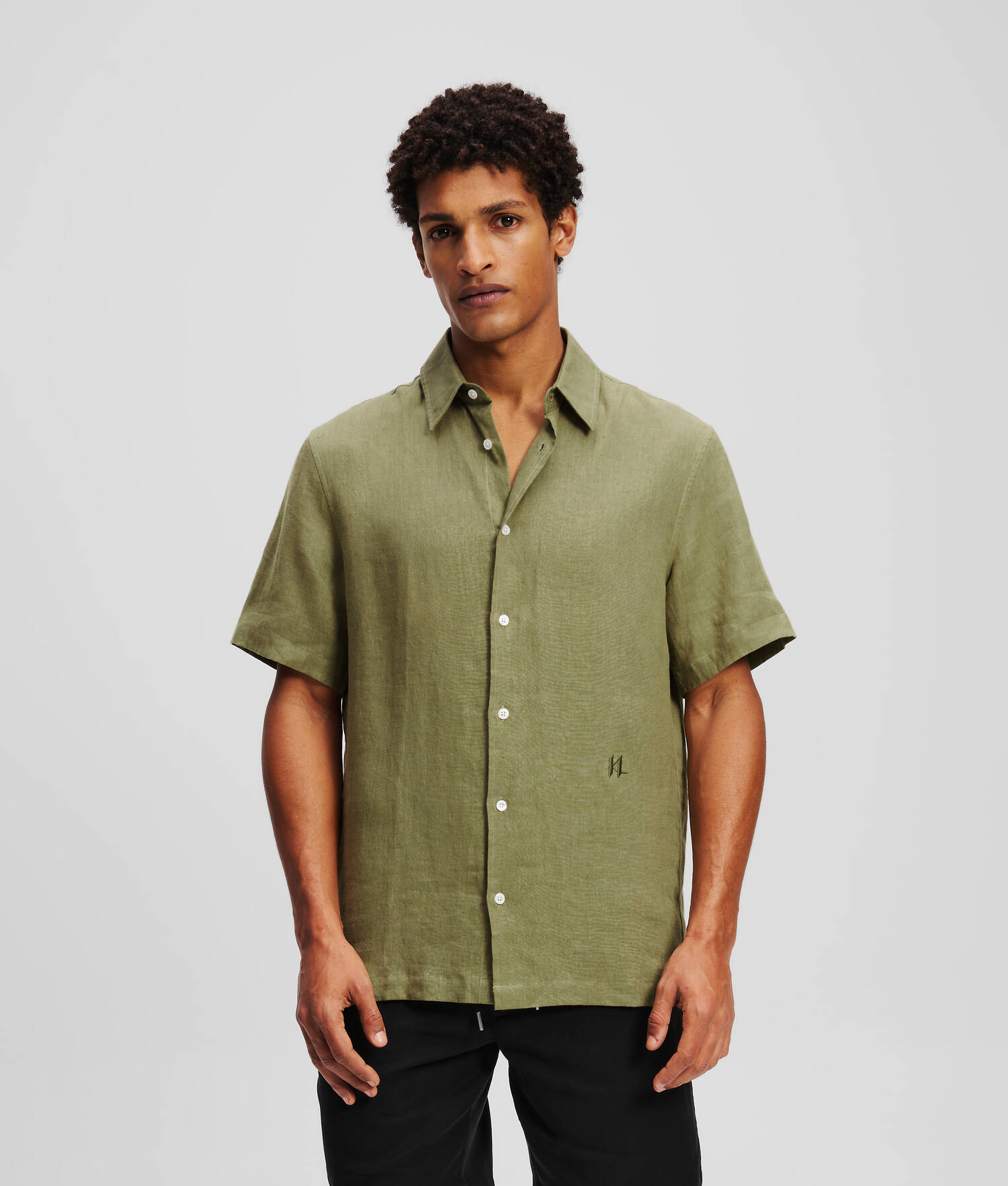 CHEMISE À MANCHES COURTES KL MONOGRAM - Vert foncé