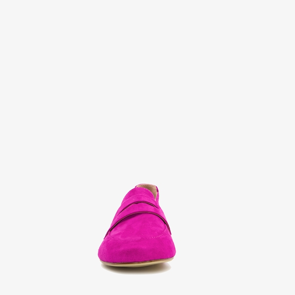 Hush Puppies suede dames instappers fuchsia