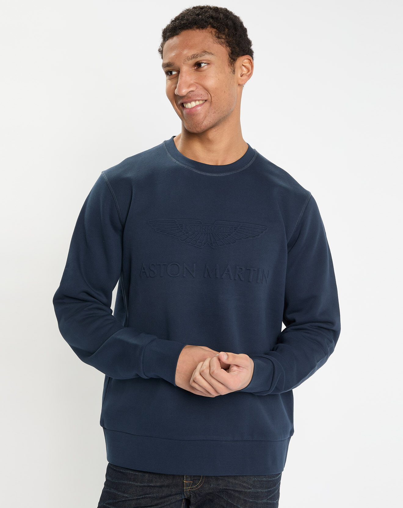 Hackett London Sweat col rond Aston Martin Racing bleu marine