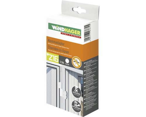 Windhager horklemadapters voor kozijndeuren, wit, 3 stuks