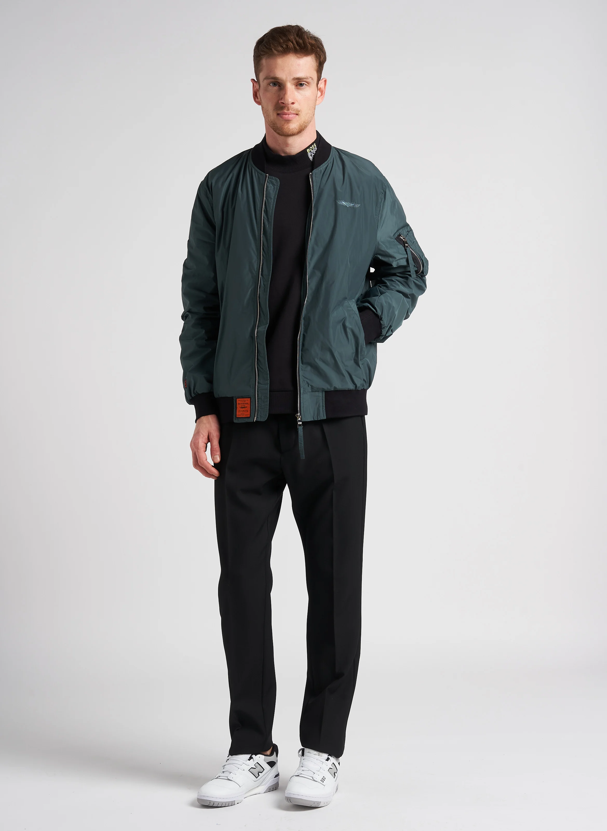 MA1 - Bomber col teddy regular-fit zippé | Vert