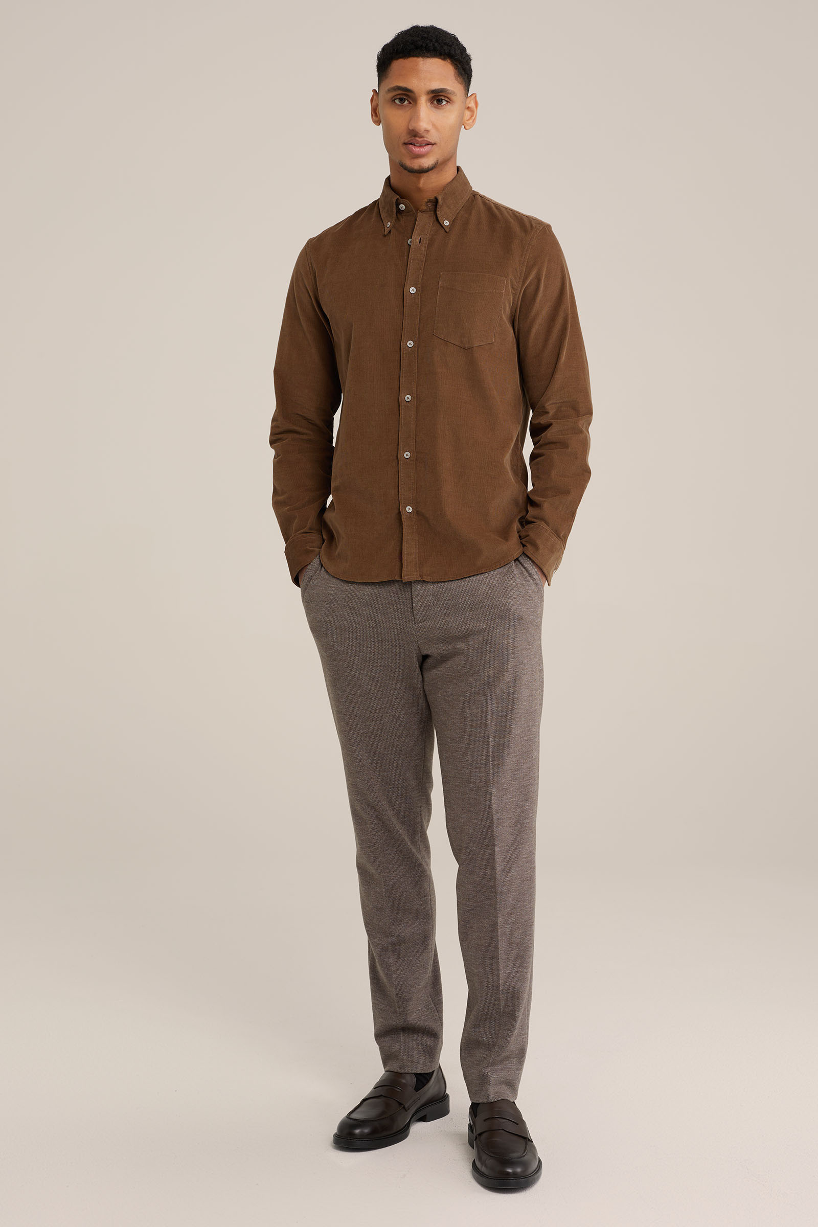 premium corduroy overhemd Van Gils Bruin