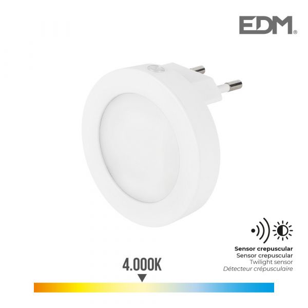 EDM Luz Noite LED 0,5W 5LM 4.000K Luz Dia Redondo - ELK04041