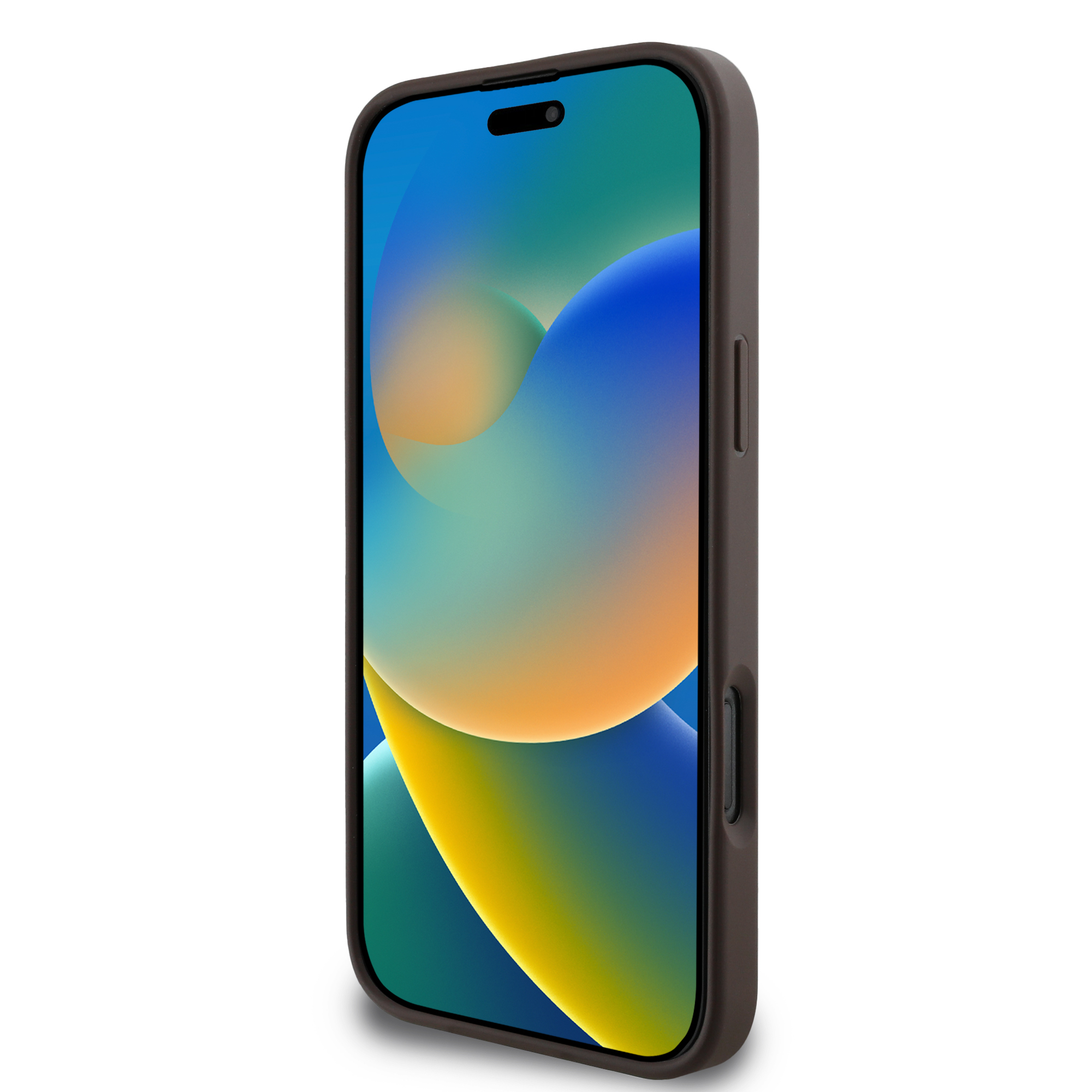 iPhone 16 Pro Leder Hardcase Hülle 4G Bottom Stripe (GUHCP16LG4GLBR) - Braun