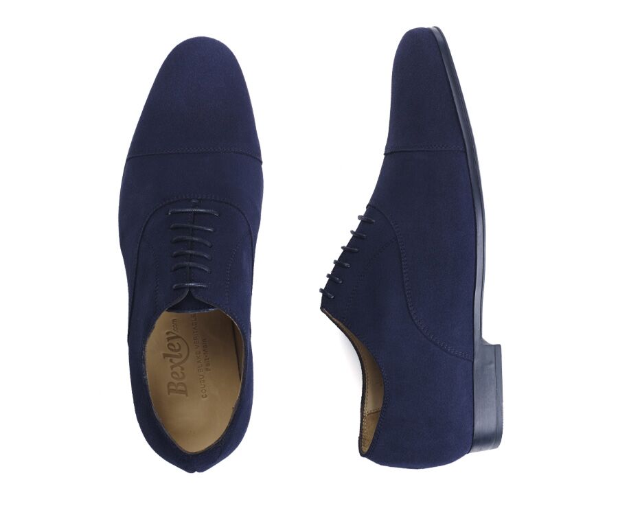Richelieu homme Velours Bleu marine semelle gomme - LENNOX GOMME URBAN