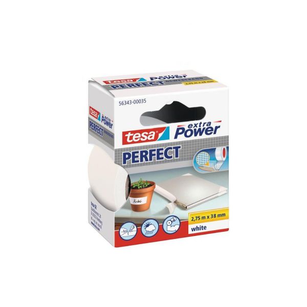 Tesa Fita Adesiva Tecido Extra Power 2,75m x 38mm Branca