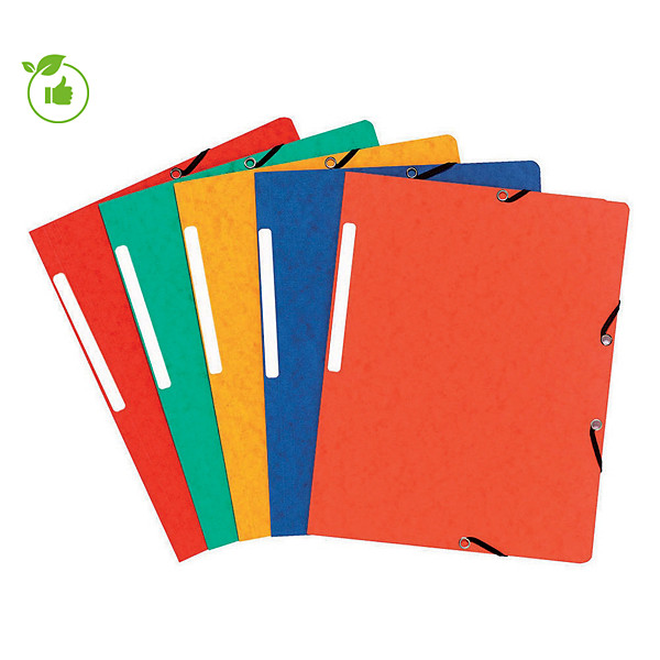 Chemises à élastiques sans rabat Exacompta carte 4,75/10e - 355 g coloris assortis, lot de 10
