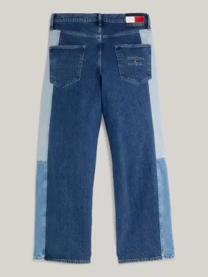 Calça jeans folgada de três tons