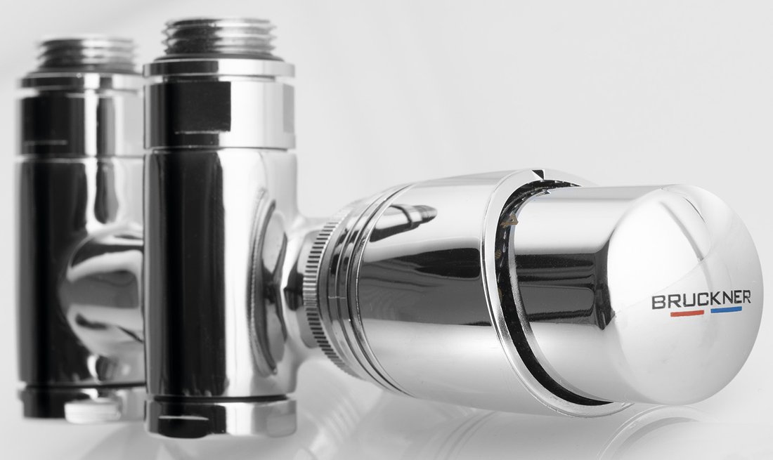 Bruckner Wicher Combi radiator aansluitset midden onder chroom