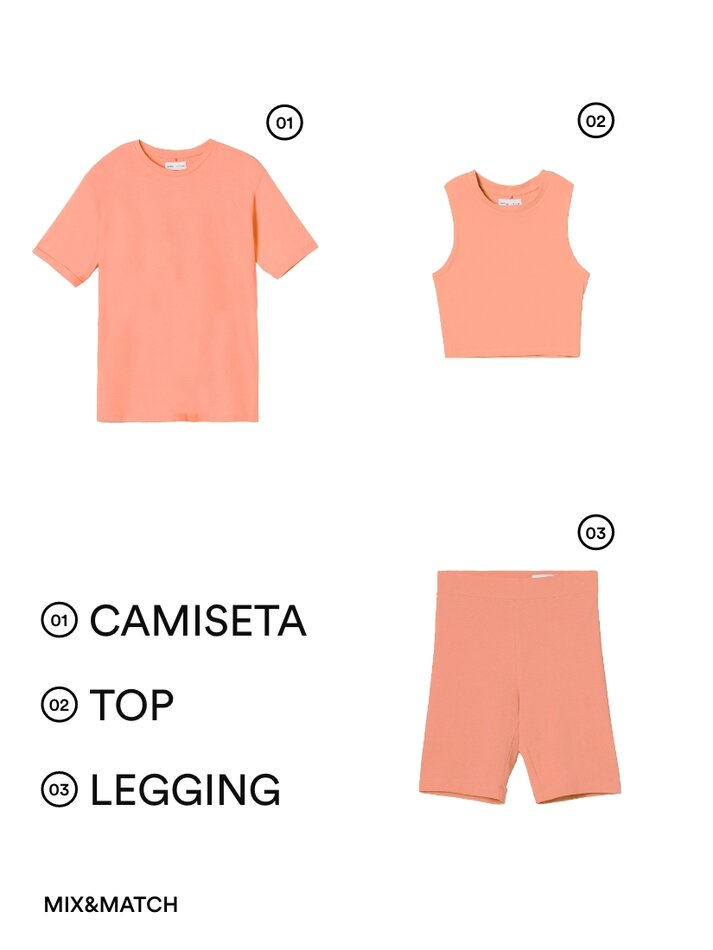 Camiseta oversized de manga curta - Salmão Claro