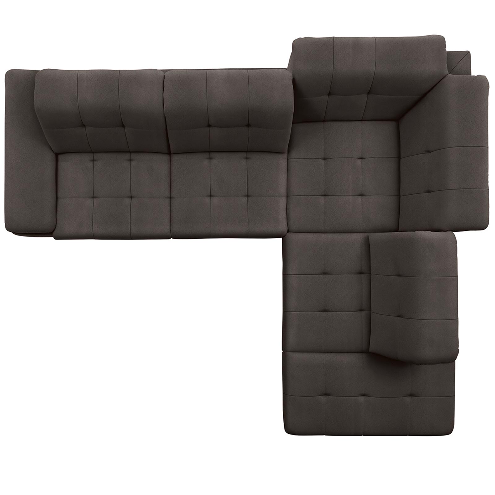 polsterpower Ecksofa - Saddle anthrazit - Basismodell - Ottomane rechts
