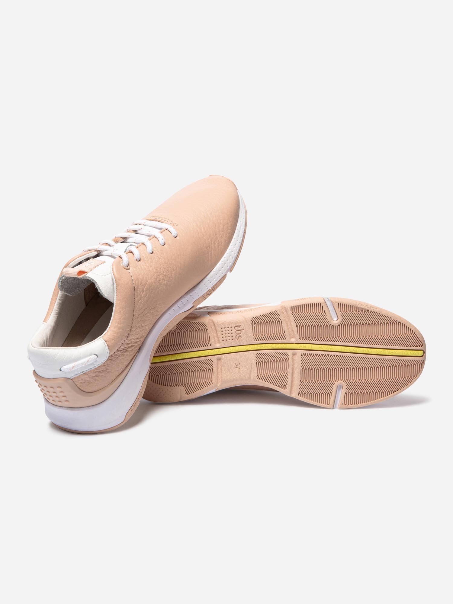 Tennis Femme Confort Cuir Beige