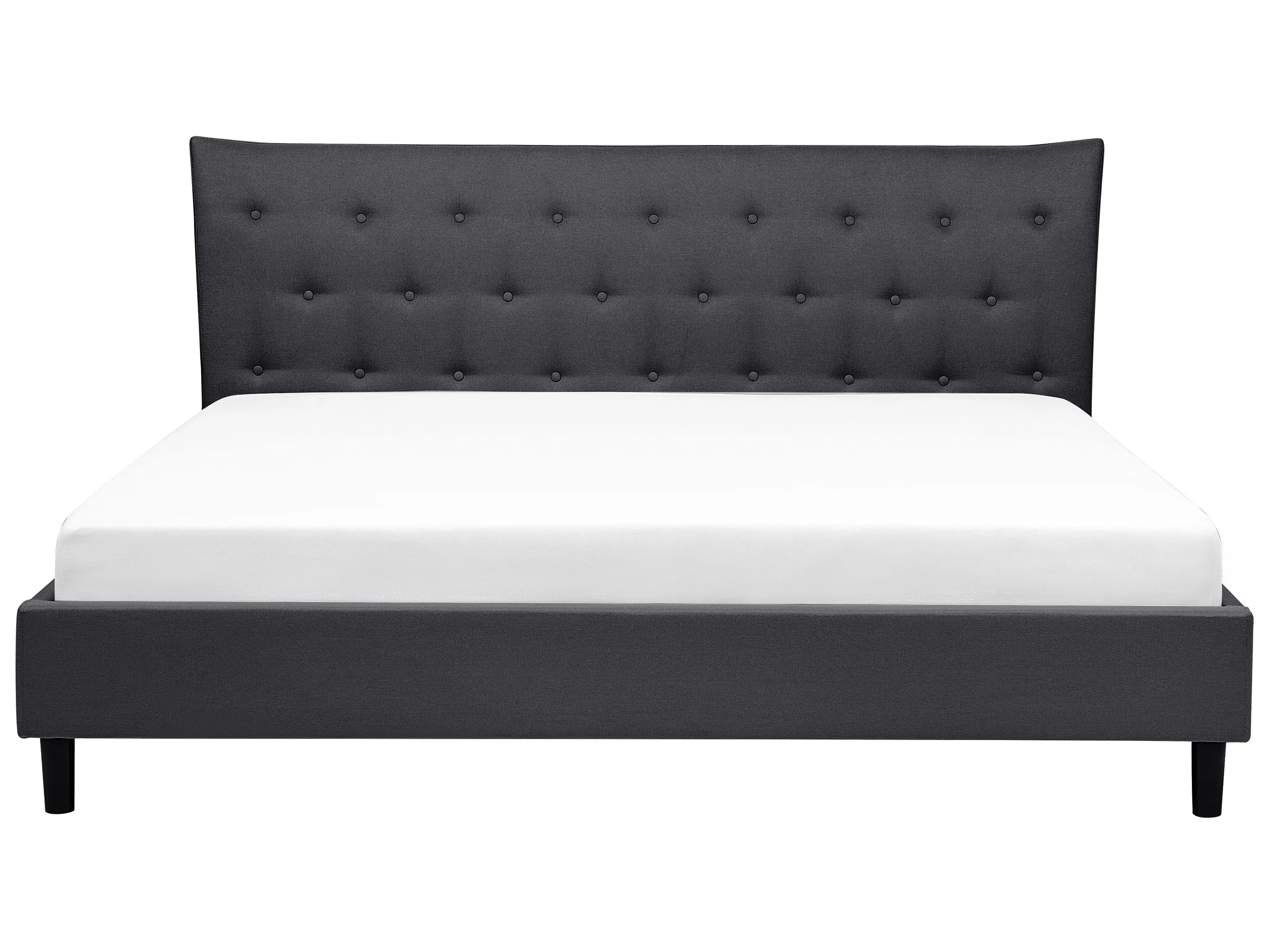 Bed Stof SAVERNE 180 x 200 cm Donkergrijs