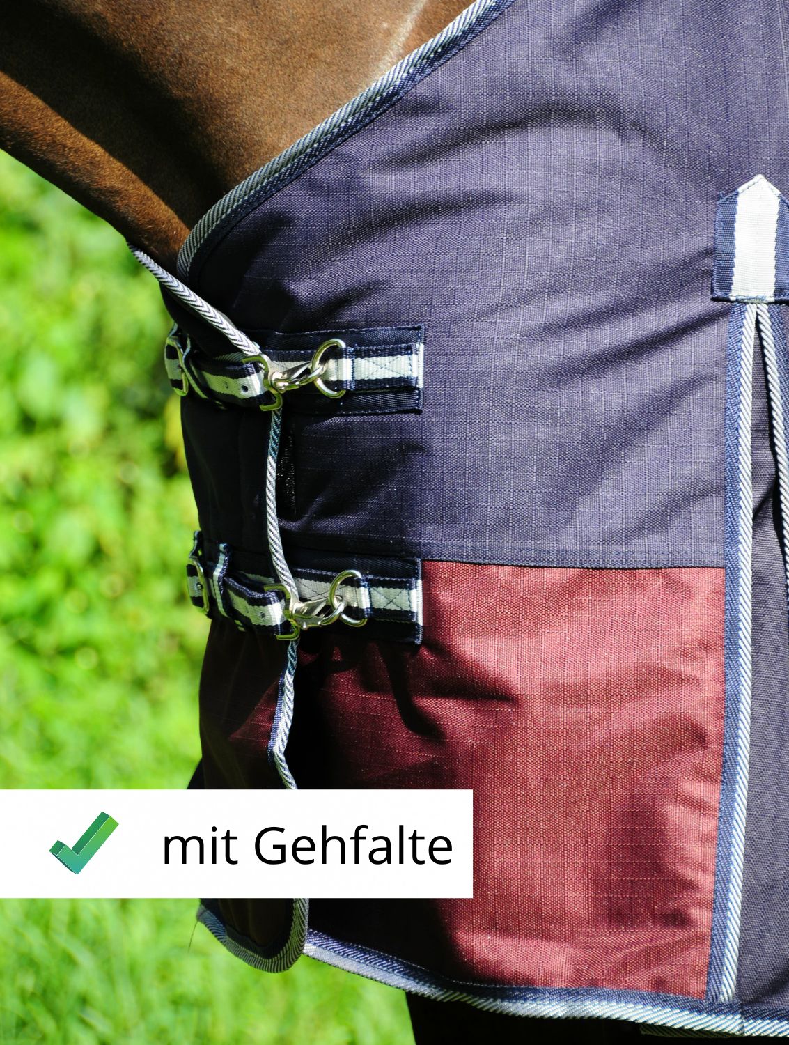 AMKA Pferde Weidedecke Outdoordecke 1200 D 150 g Futter Kreuzgurten Gehfalte