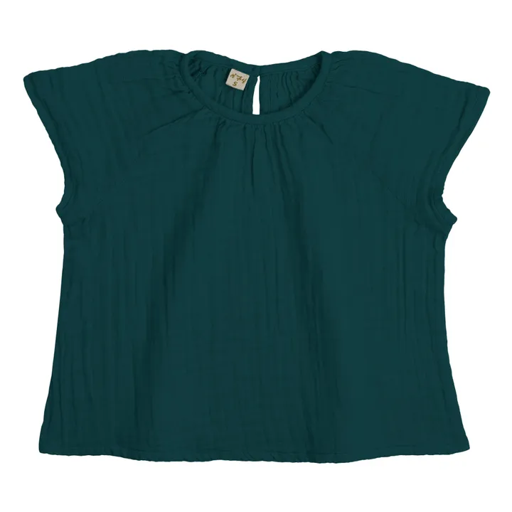 Numero 74 Blouse Coton Bio Clara | Teal Blue S022
