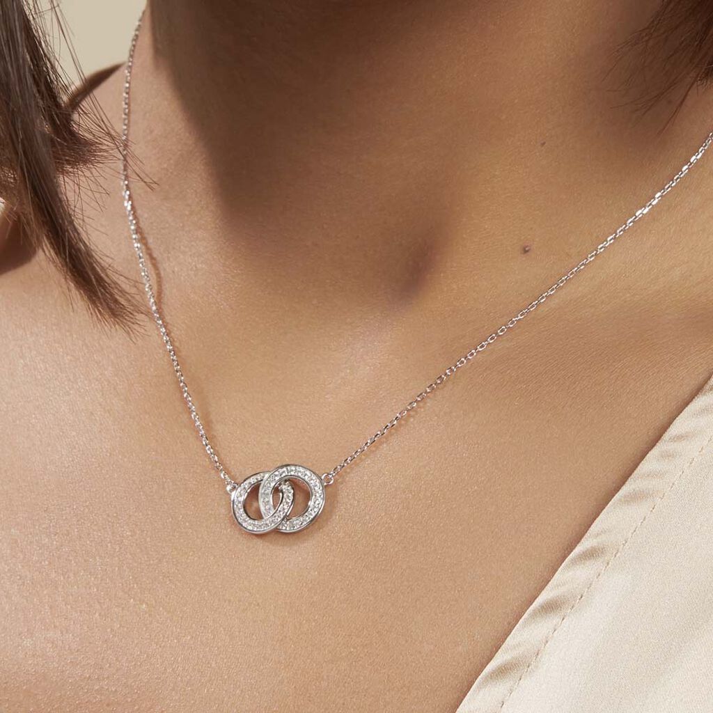 Collier Anne Argent Blanc Oxyde De Zirconium