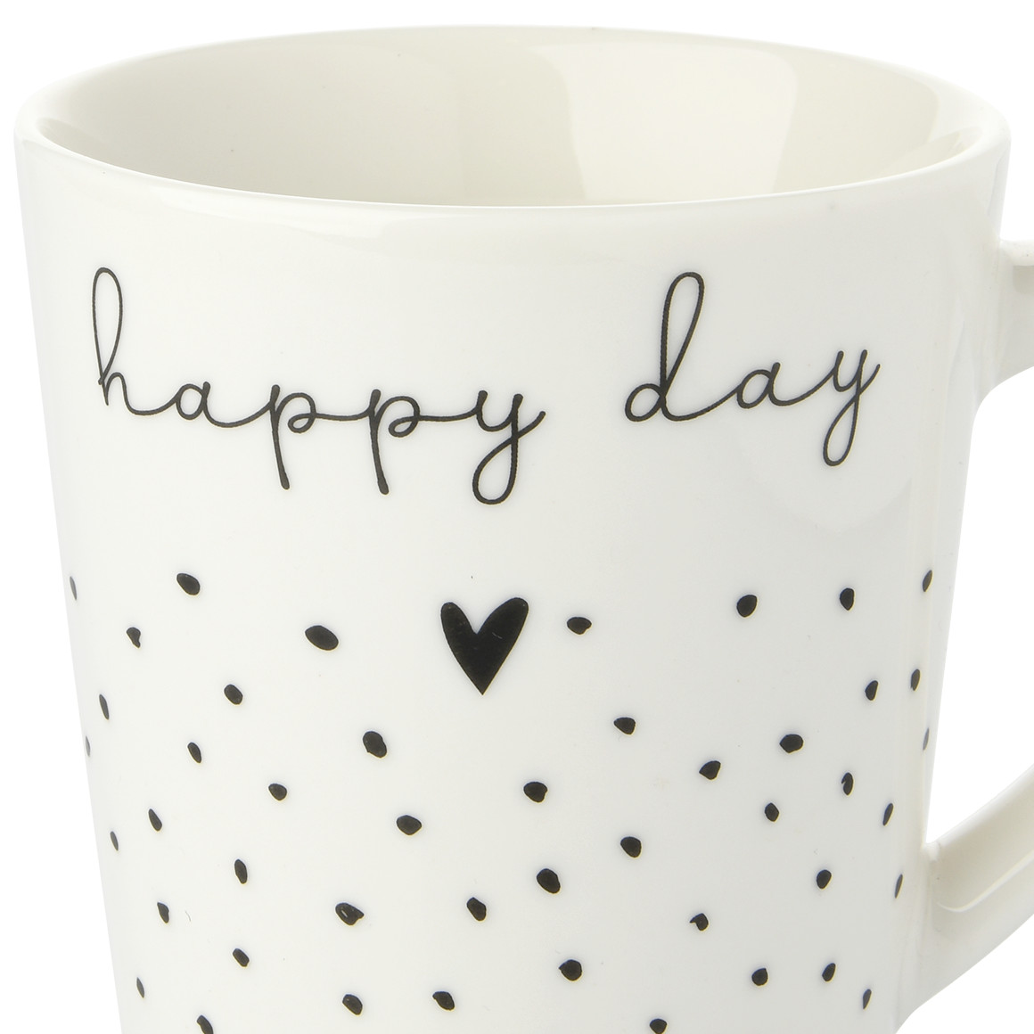 Tasse mit Allover-Muster weiss / schwarz