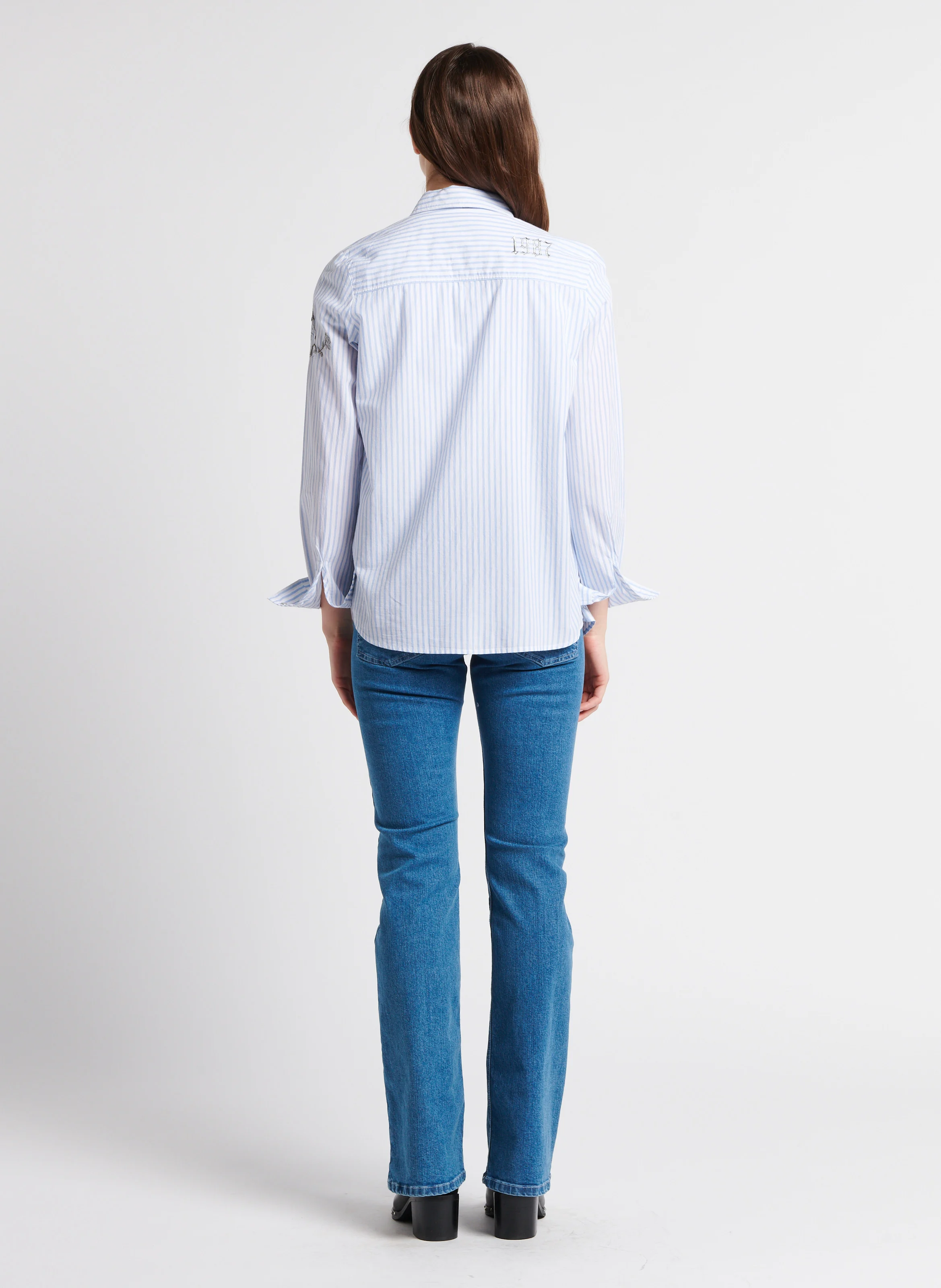 Chemise col classique en coton | Bleu