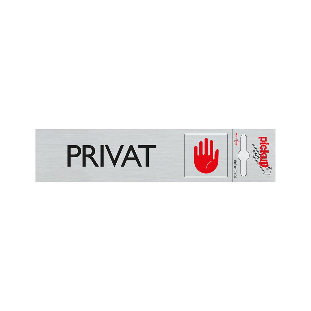 SKILT PICKUP PRIVAT ALU 165 X 44 MM