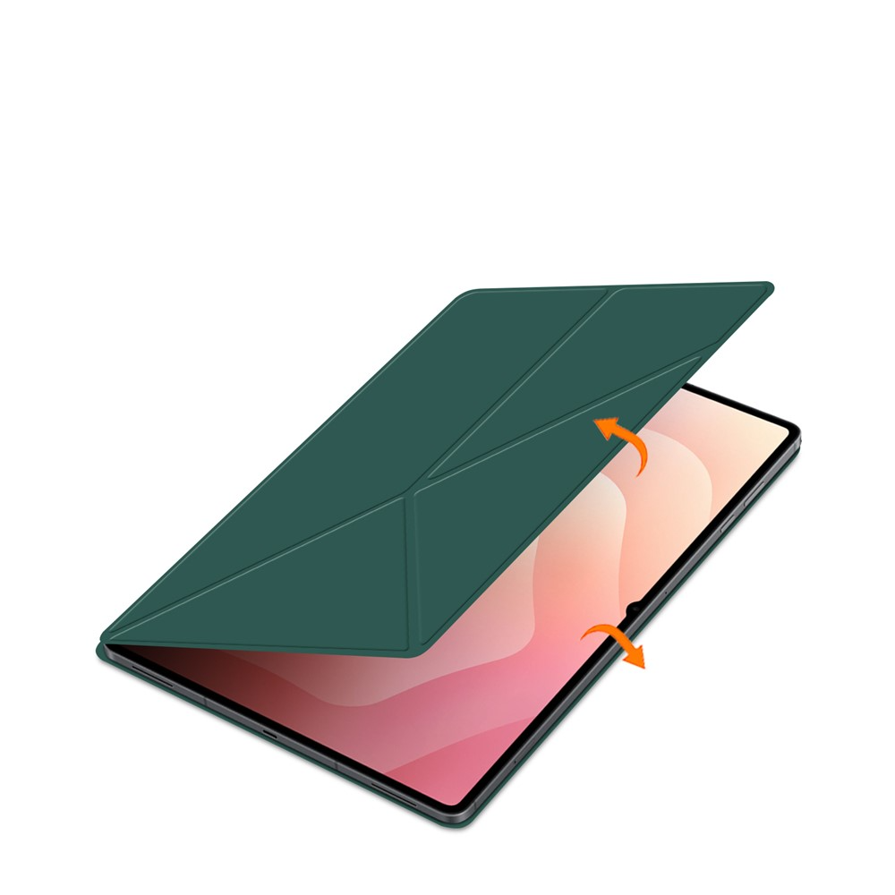 Samsung Galaxy Tab S11 Ultra Smart Cover Origami Flip Case Leder Tasche Schutzhülle Magnetcover - Grün