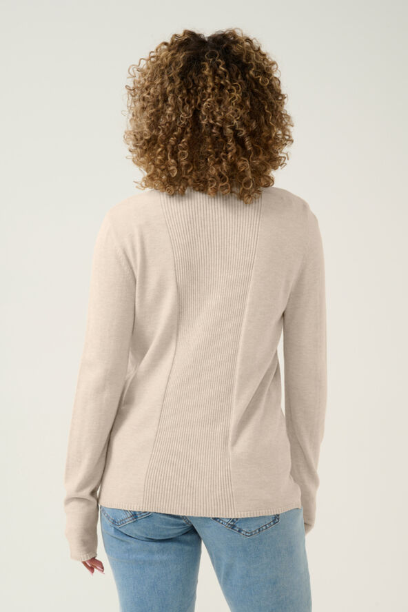 Cream CRDela High Neck Pullover Oat melange