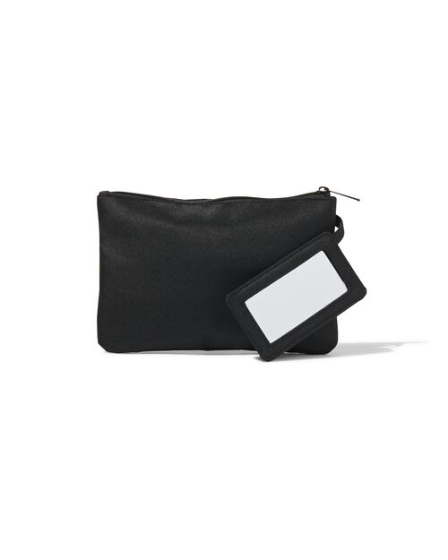 trousse à maquillage plate noire 14x21