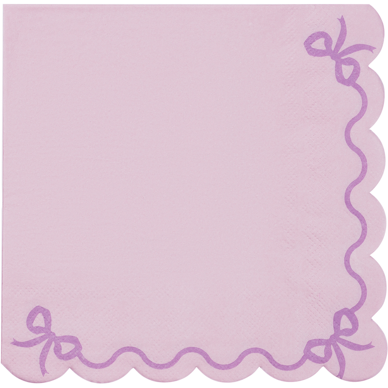 Partydeco Servietten Rüschen, 33 x 33 cm, 1/4-Falz, lila, 12 Stück