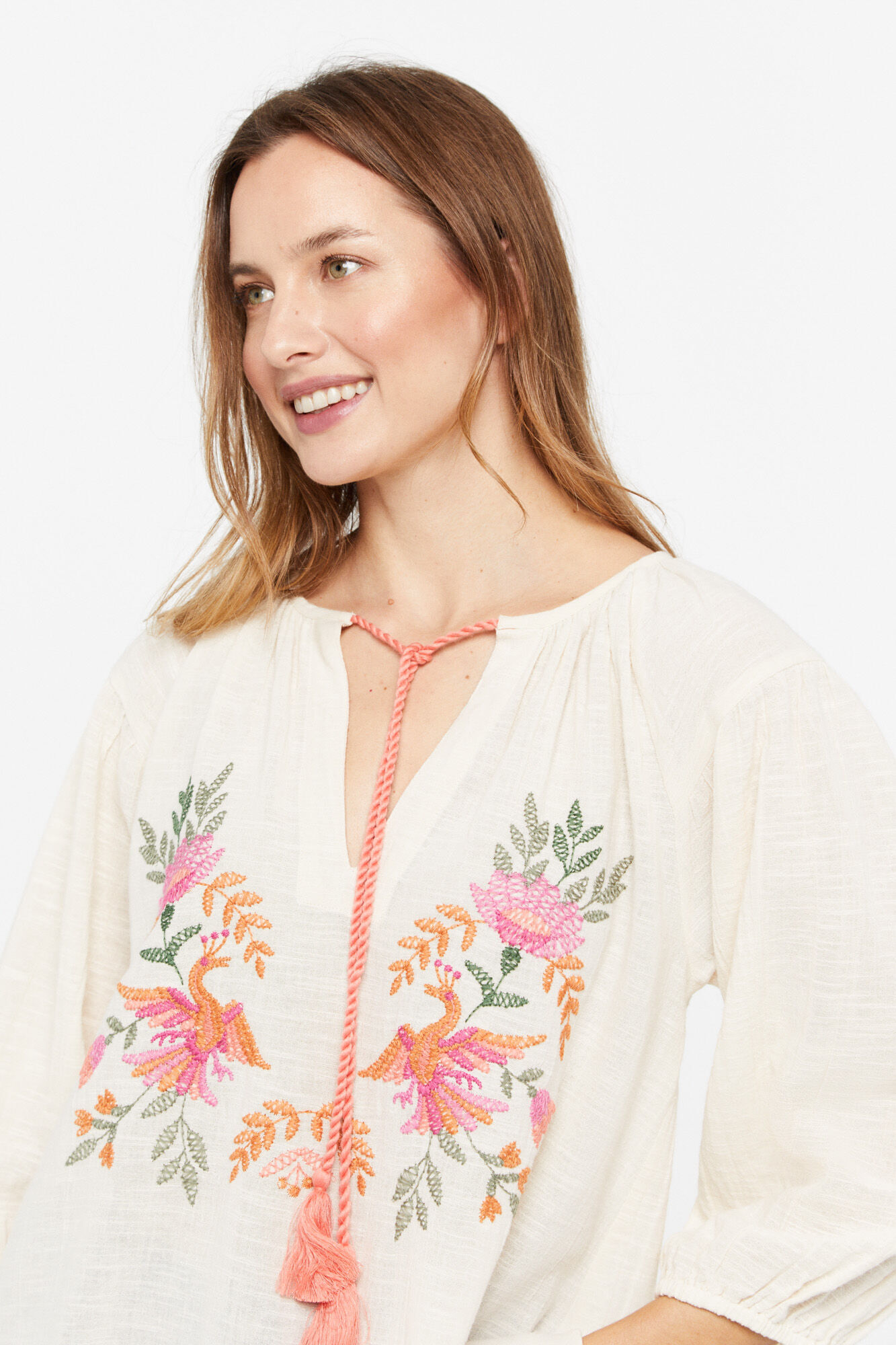 Blusa rústica bordada - Branca