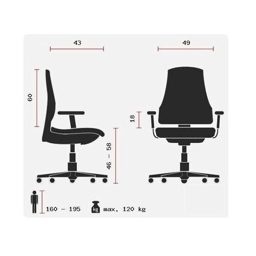 Home Office Bürostuhl PONTERA PRO Kunstleder mit Armlehnen hjh OFFICE