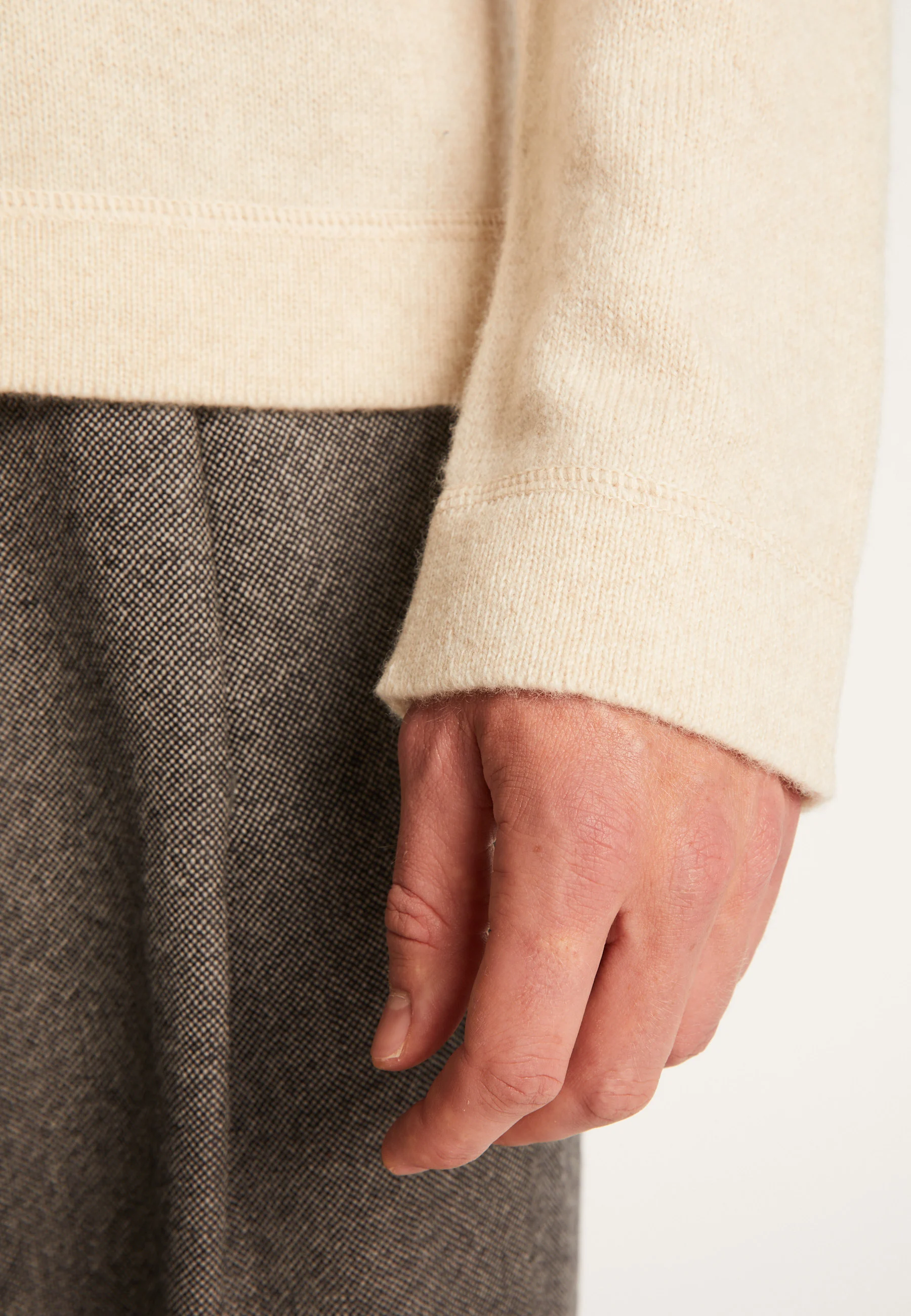 TYLANAH24 - Pull col rond en laine et cachemire | Blanc