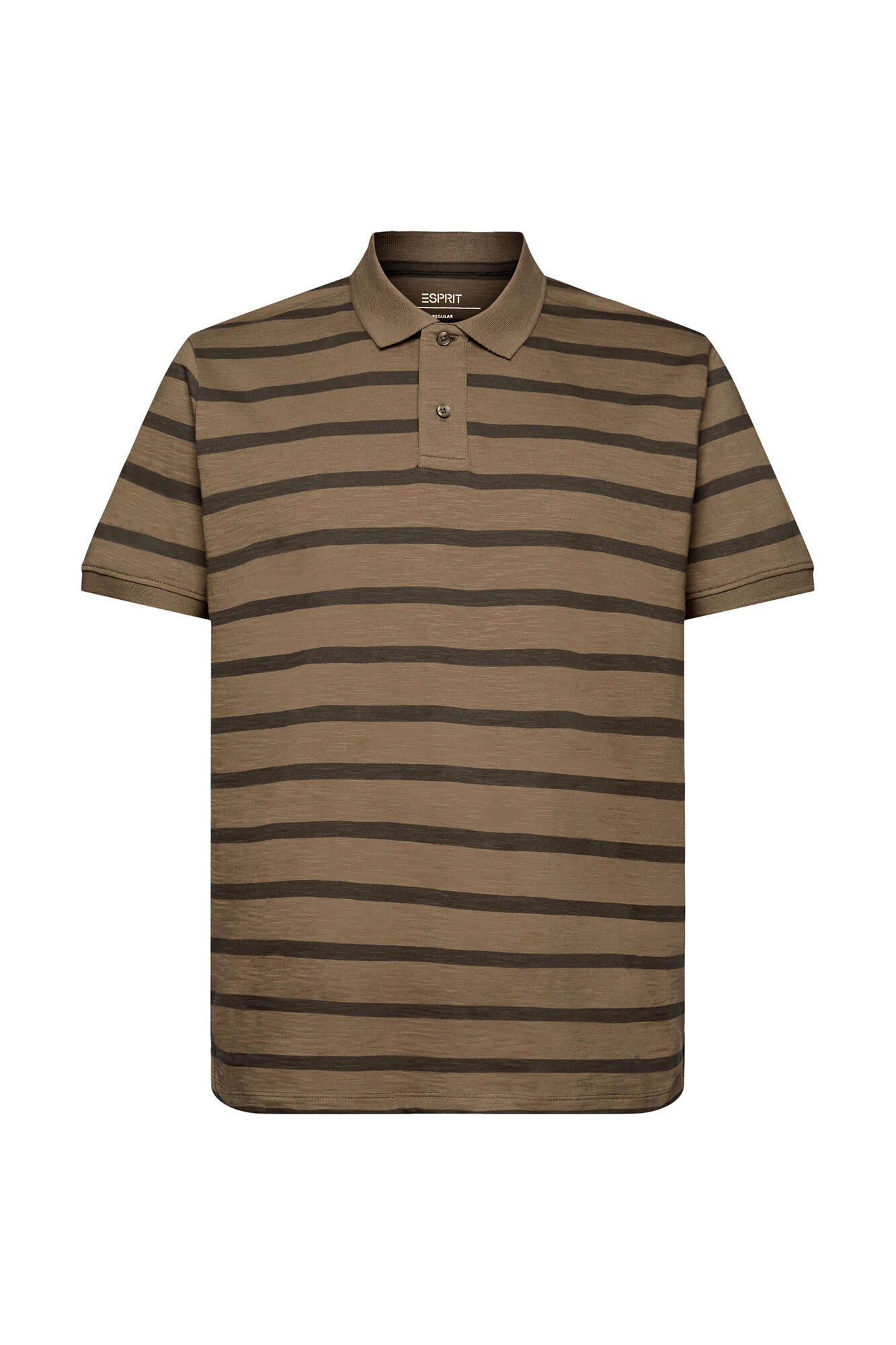 Camisa polo listrada em algodão sustentável - Estampa verde