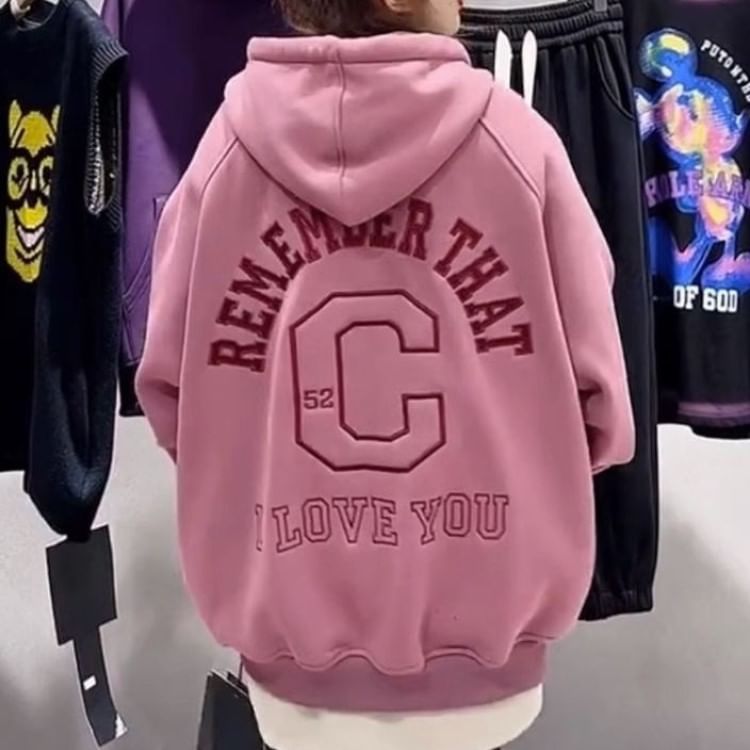 Cafamo - Hoodie met geborduurde letters en rits