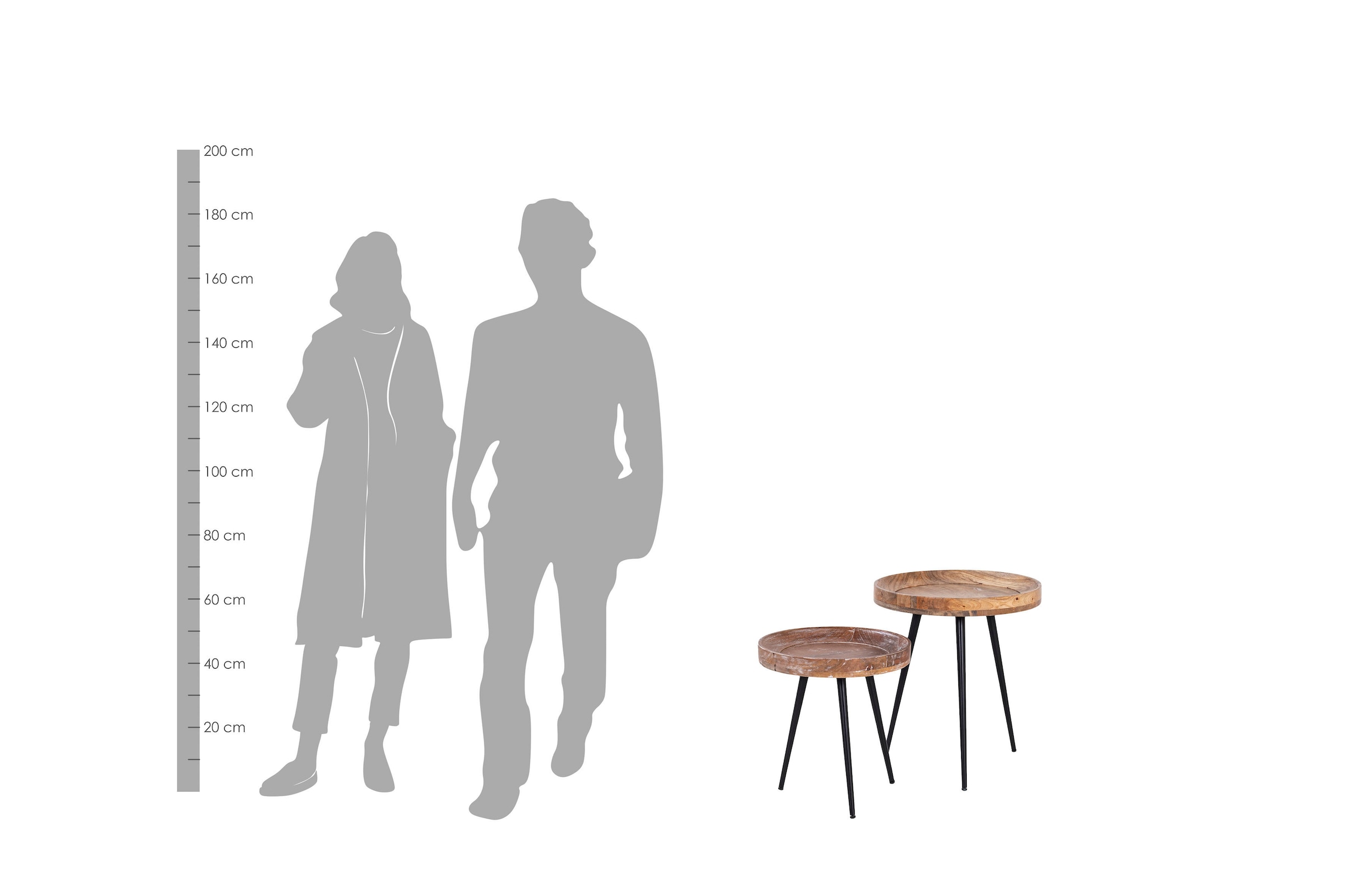byLIVING Beistelltisch »Ava« Massive runde Tischplatte, Durchmesser 38 oder 45 cm