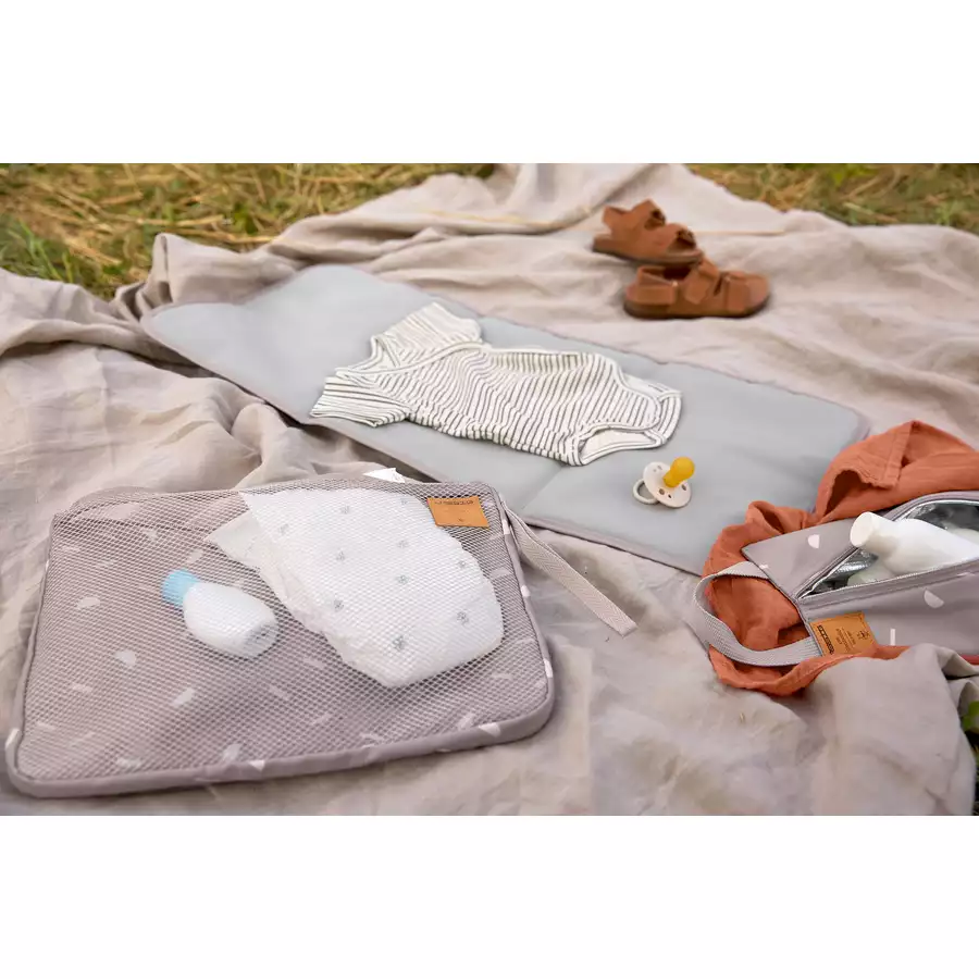 LÄSSIG Windeltasche Casual Changing Organizer Blocks taupe